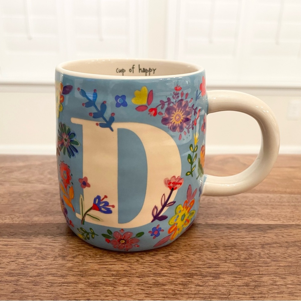 Natural Life 10 oz Ceramic Initial Mug - Letter D